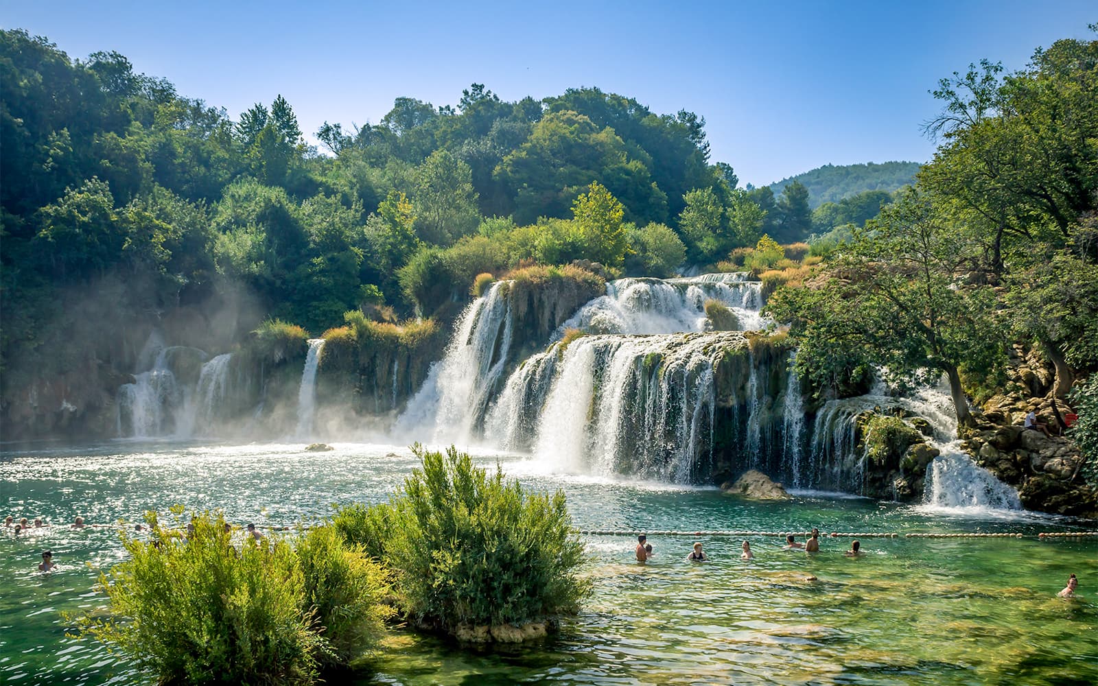 From Split: Krka National Park Guided Day Trip with Boat Ride and Swimming